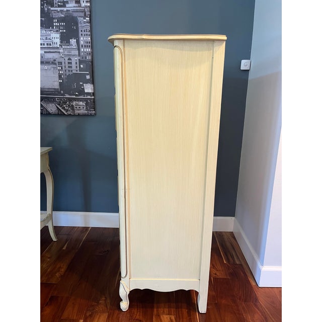 Light Yellow Vintage Henry Link French Country Provincial Tall 6-Drawer Dresser For Sale - Image 8 of 8