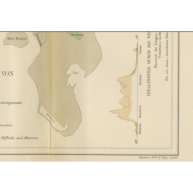 Geological Map of Bonaire in the Dutch West Indies by Karl Martin, 1888 For Sale - Image 4 of 9