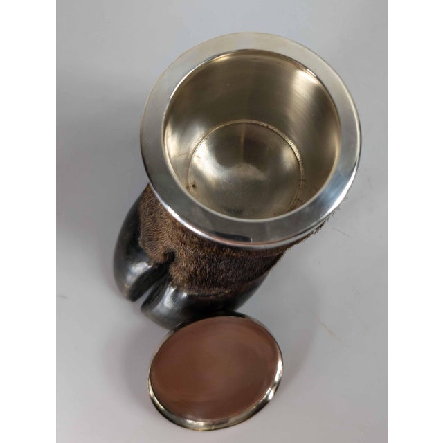 19th Century Victorian Taxidermy Moose Hoof Knuckle Box or Ashtray For Sale - Image 9 of 10