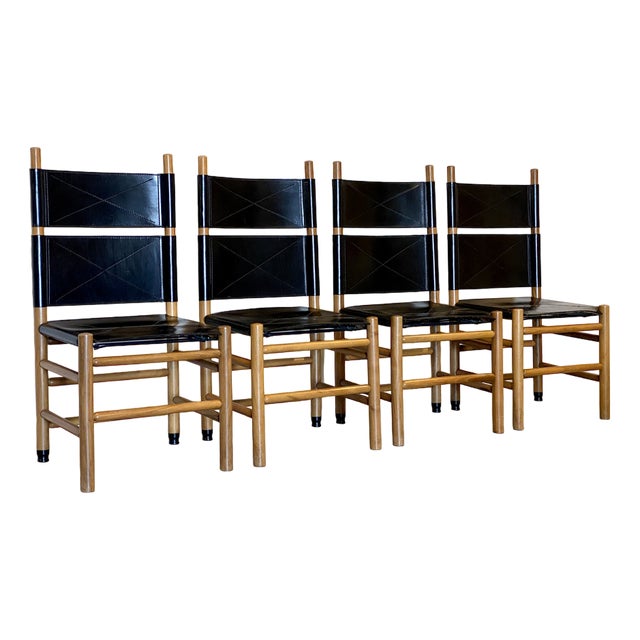 Kentucky Chairs by Carlo Scarpa for Bernini, 1980s, Set of 4 For Sale