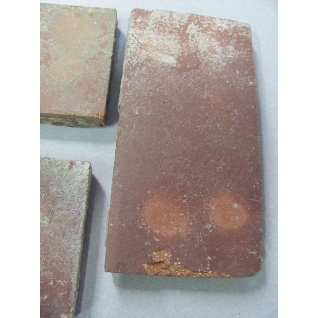 Set of Three Grueby Pottery 6" X 3" Mustard Yellow Tiles Rare 1905 Signed For Sale In Providence - Image 6 of 13