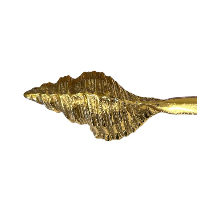 Traditional Vintage Brass Coastal / Nautical Conch / Whelk Shell Letter Opener / Knife For Sale - Image 3 of 4