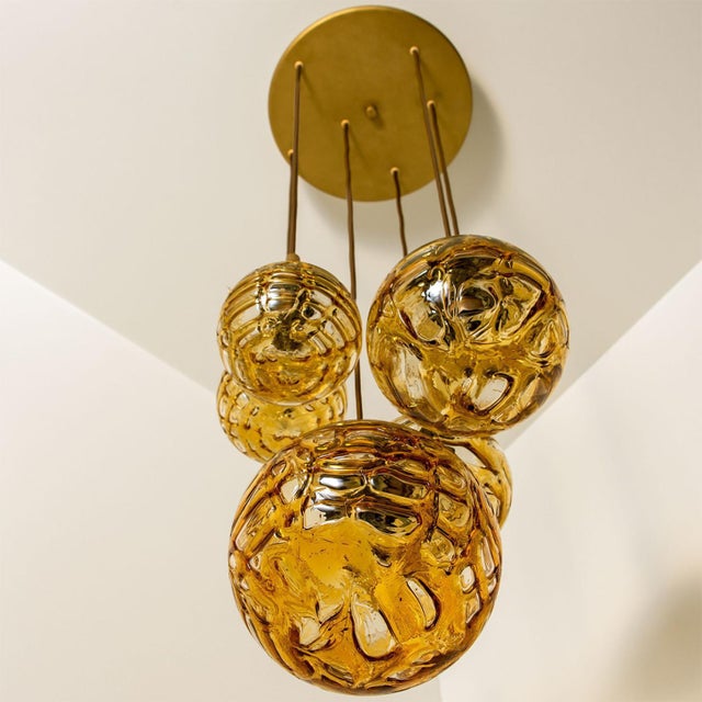 1960s Cascade Fixture with Six Yellow Murano Glass Globes, 1960s For Sale - Image 5 of 18
