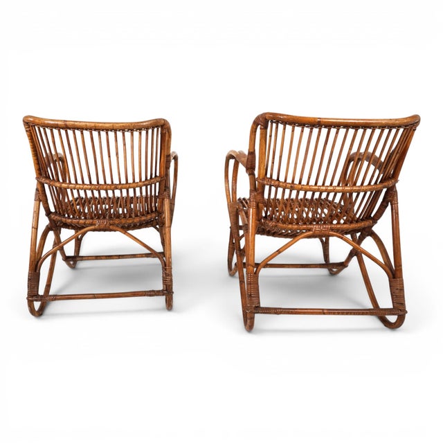Vintage French Rattan Bamboo Lounge Chairs, 1960, Set of 2 For Sale - Image 11 of 18