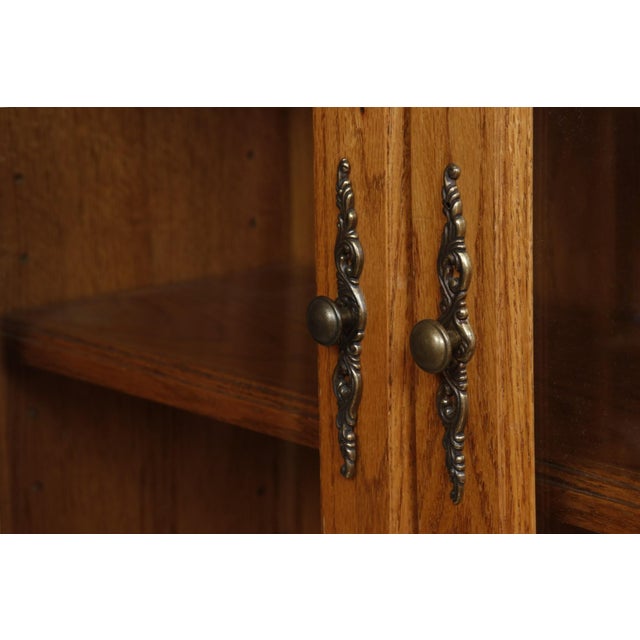 Brown Traditional Oak Bookcase For Sale - Image 8 of 9