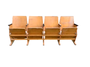 Mid-Century Hungarian Four-Seater Cinema Bench, 1950s