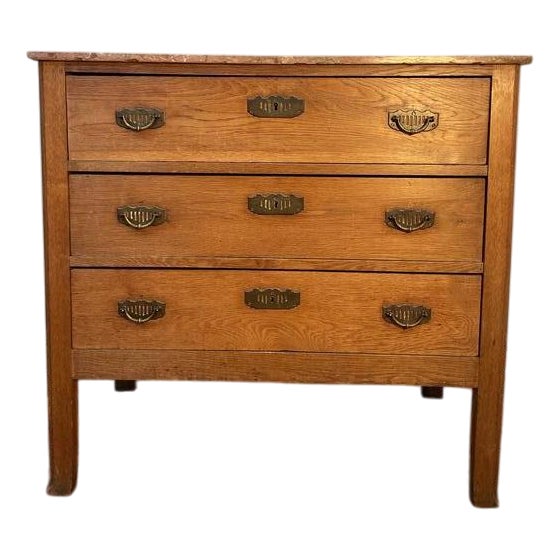 Art Nouveau Art Deco Oak Chest of Drawers For Sale