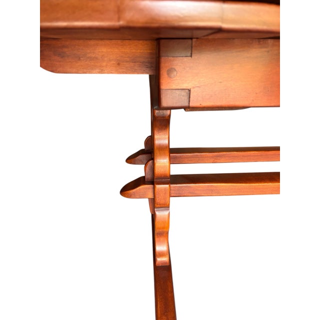 1940s 1940s Cushman Colonial Creations Double Trestle Brandywine Manor Solid Maple Table. Designed by Herman Devries For Sale - Image 5 of 11