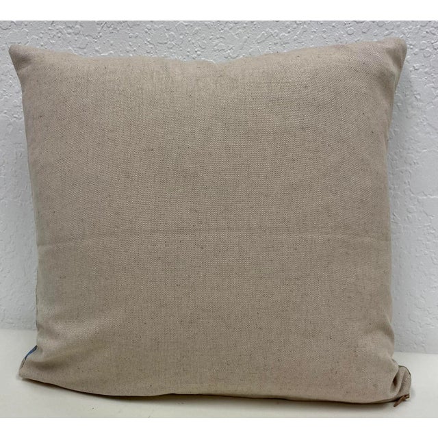 16" Square Pillow Decorated with Colorful Allium, Clover Flowers & Cheerful Birds - Made in UK. This pillow was made in...