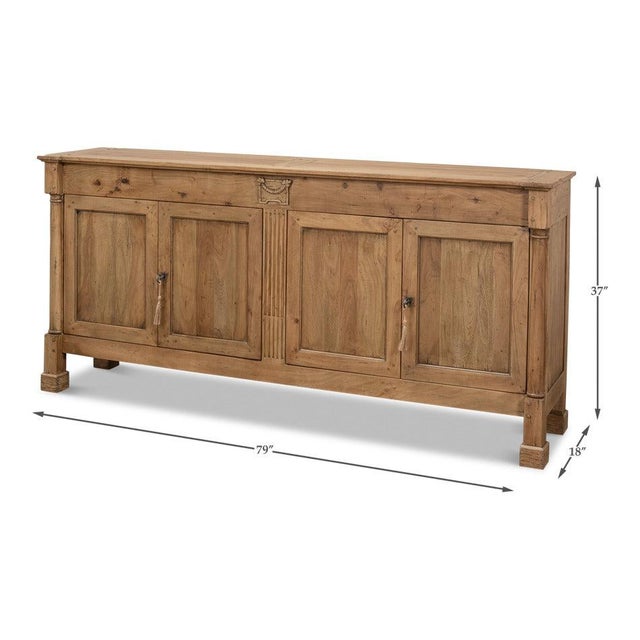 Traditional Credenza, 79" - Driftwood Four-Door For Sale - Image 11 of 11