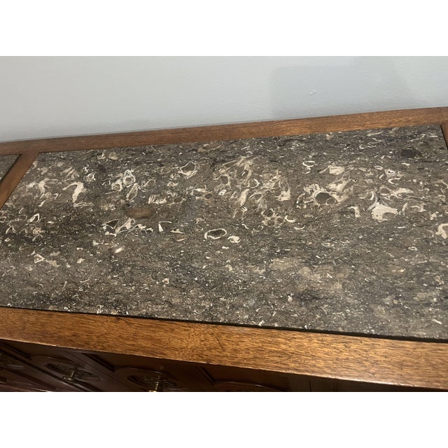 1970s Henredon Credenza With Marble Top – Mid-Century Modern For Sale - Image 5 of 12