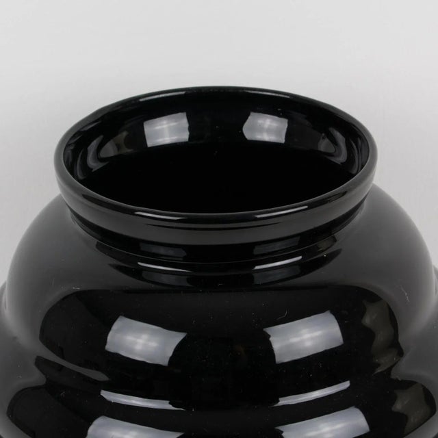1950s Belgium Oversized Black Glass Vase, 1950s For Sale - Image 5 of 11