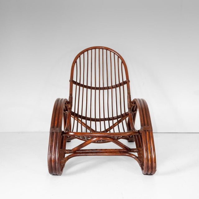 1960s Mid-Century Modern Bamboo Armchair by Tito Agnoli, 1960s For Sale - Image 5 of 18