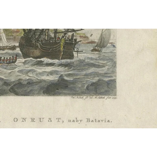 Vinkeles, 1779 View of Onrust Island Near Batavia with Voc Shipyard Activity, 1779, Print For Sale - Image 3 of 10