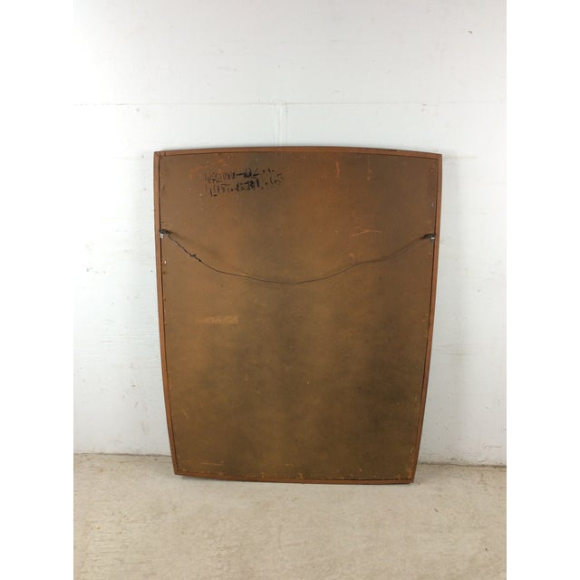 Mid Century Modern Walnut Wall Mirror With Rounded Wood Frame For Sale - Image 15 of 18