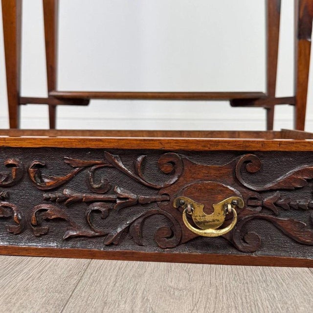 Metal Antique Early 20th Century English Walnut Display Cabinet For Sale - Image 7 of 13