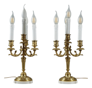 Louis XVI Candelabra in Gilt Bronze, 1900s, Set of 2