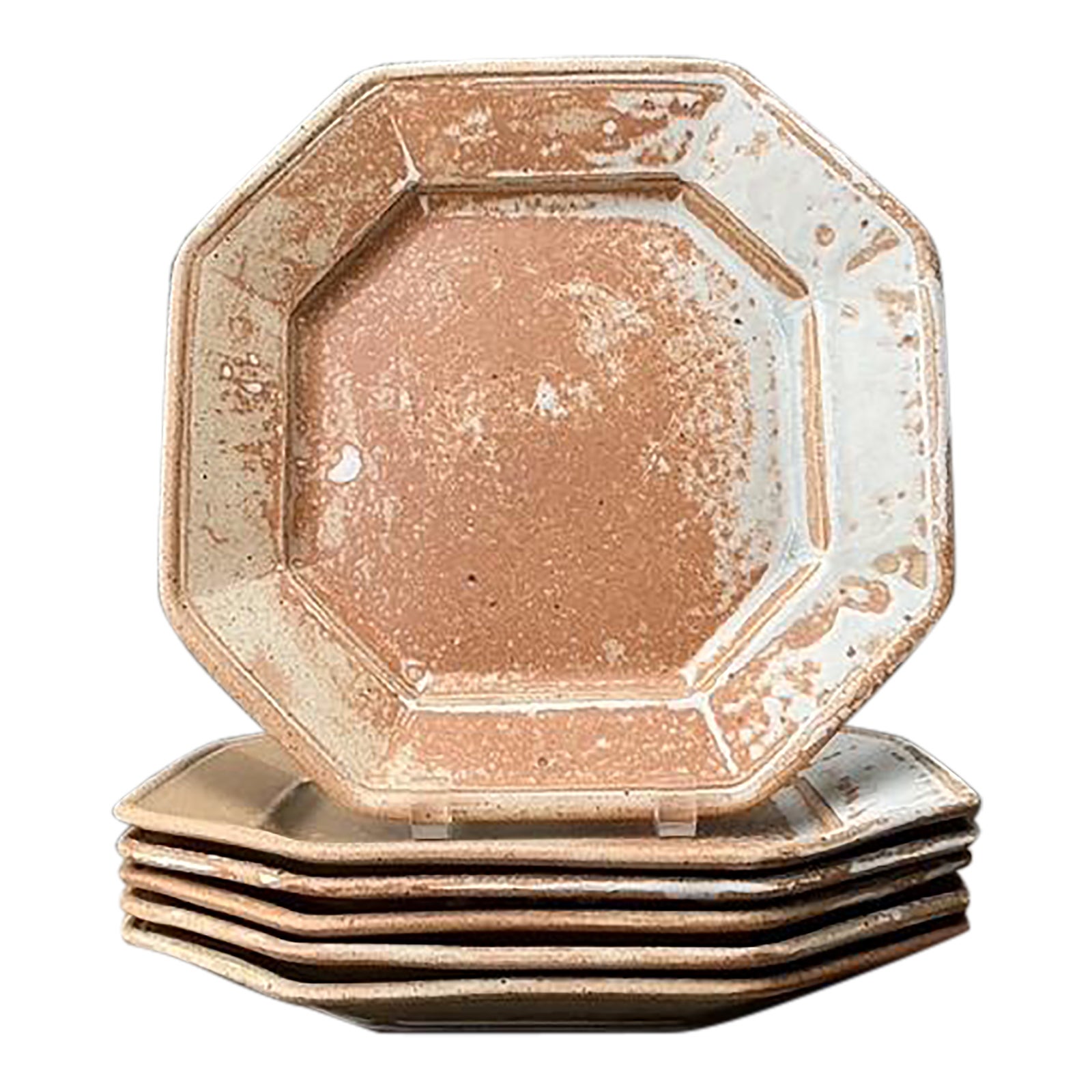 Vintage Original Studio Pottery Octagon Dinner Plates - Set of 6 | Chairish