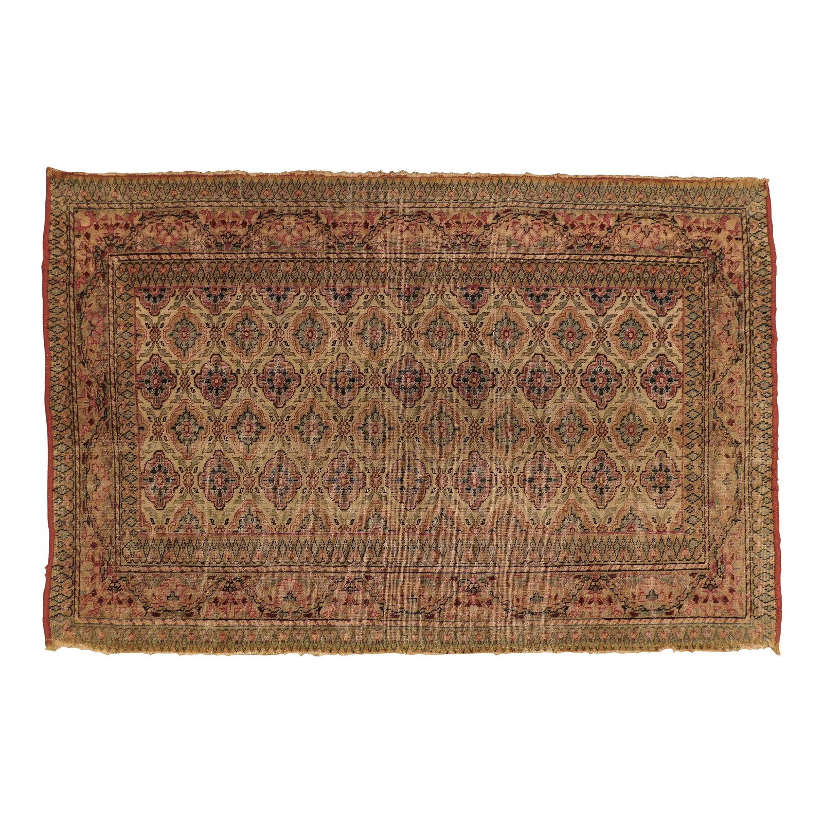 1920s Antique Hand Made Persian Kerman Lavar Rug | Chairish