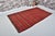 Turkish Vintage Crimson Red Turkish Striped Kilim Rug With Geometric Border Details For Sale - Image 3 of 10