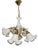 Floral Chandelier with Milk Glass Shades, Germany, 1980s For Sale
