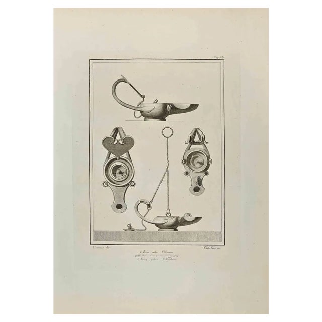 Nicola Vanni, Ancient Still Life 2, Etching, 18th Century For Sale