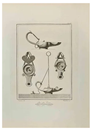 Nicola Vanni, Ancient Still Life 2, Etching, 18th Century