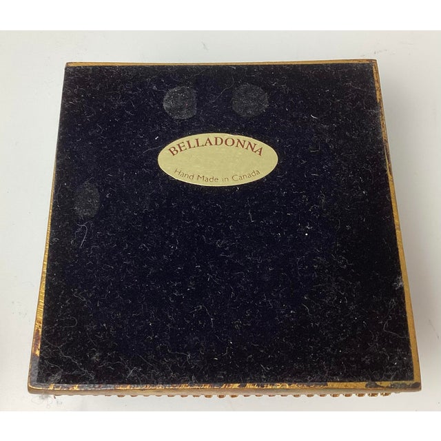Hollywood Regency Small Belladonna Hand Made Jeweled Casket Box Made in Canada For Sale - Image 3 of 5
