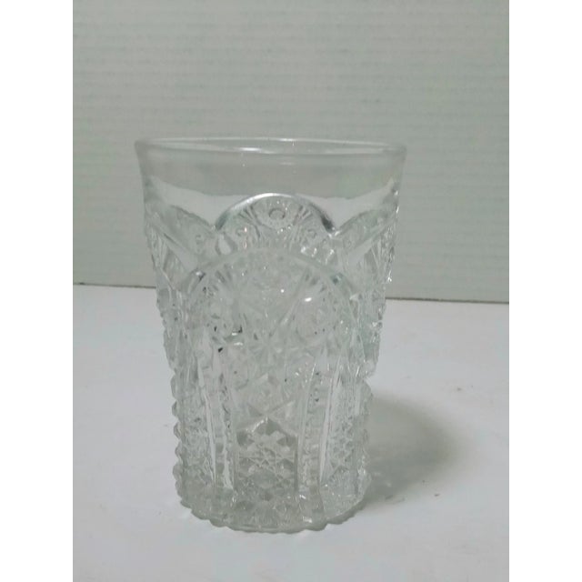 Vintage Pressed Glass Toltec Clear Tumblers- Set of 5 For Sale - Image 4 of 7