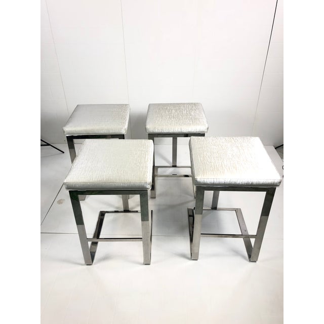 Contemporary Century Furniture Stainless Steel Bar Stools - Set of 4 For Sale - Image 10 of 10