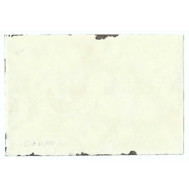 Abstract 1981 Abstract Painting on Paper For Sale - Image 3 of 3