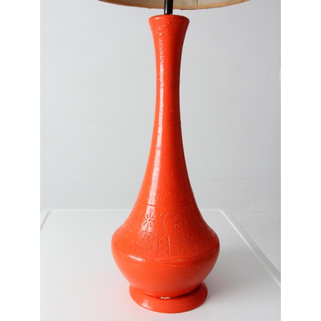 Mid 20th Century Mid-Century Modern Orange Ceramic Table Lamp For Sale - Image 16 of 16