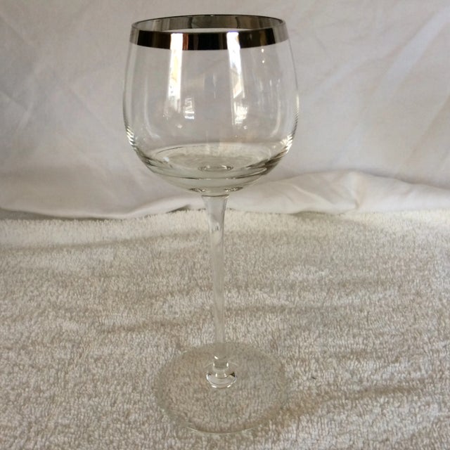 1960s Tall Platinum Rim Wine Glasses - Set of 6 For Sale - Image 5 of 13