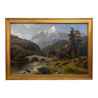 Alpine Landscape Oil Jacobus Nicolaus Tjarda Van Starckenborgh For Sale