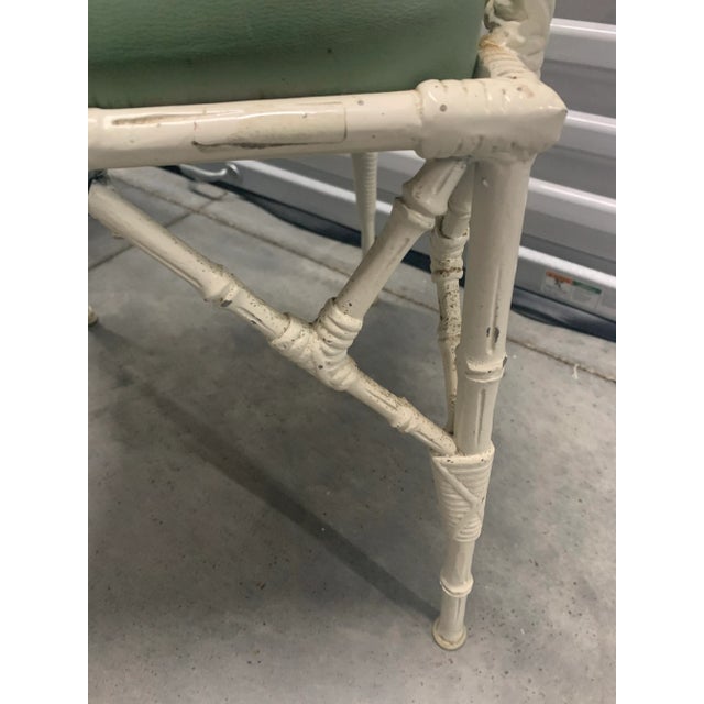 Metal Vintage Pair of 1960’s Faux Bamboo Chippendale Style Metal Garden Chairs For Sale - Image 7 of 7