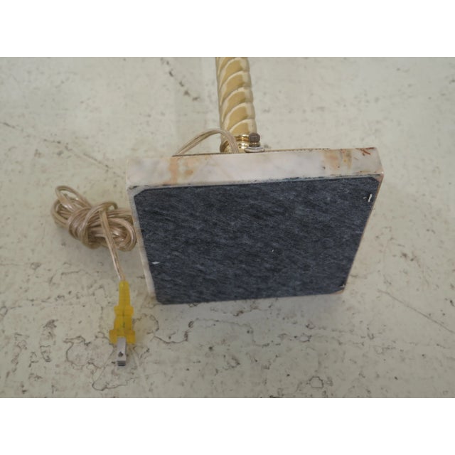 1970s Vintage Victorian Style Marble & Brass Table Lamp For Sale In Philadelphia - Image 6 of 7