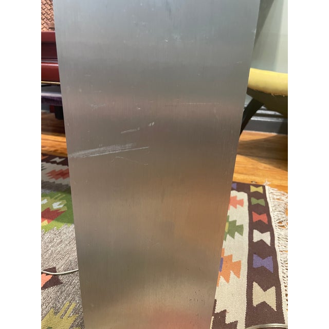 Pair of Vintage Platinum Metal Table Lamps For Sale - Image 4 of 9