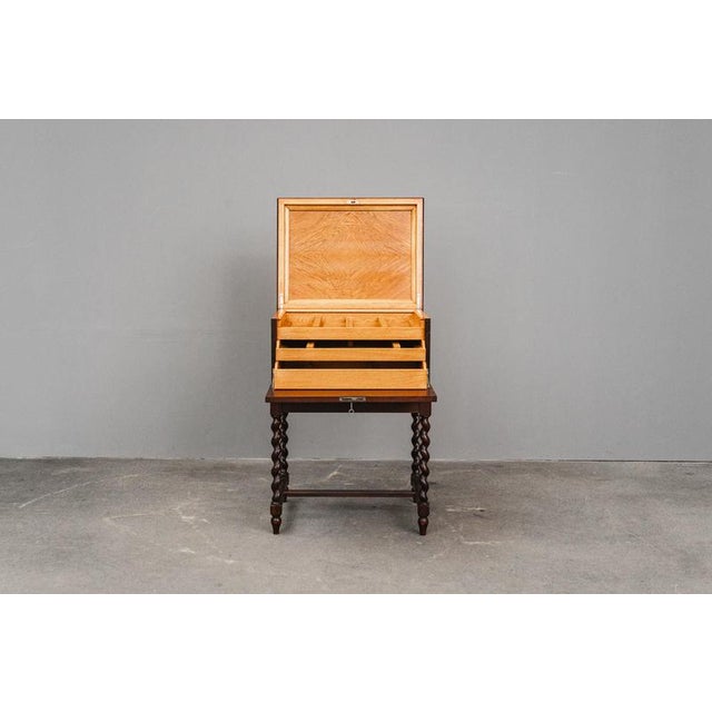 Art Nouveau Wooden Cutlery Chest For Sale - Image 4 of 18