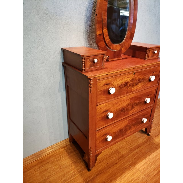 Traditional Late 19th Century Antique Empire Style Mohogany Chest For Sale - Image 3 of 10