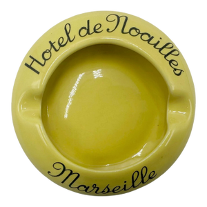 Vintage Hotel De Noailles Marseille Ashtray France Yellow Ceramic Catchall Dish