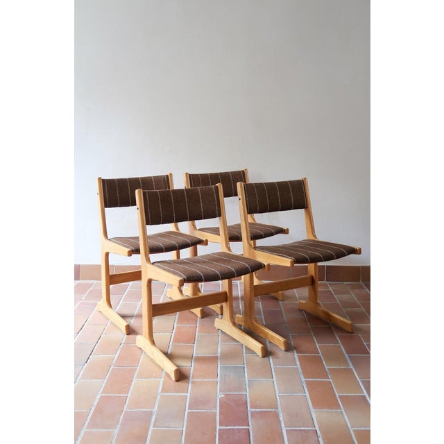Dining Chairs in Beech and Striped Fabric from Farstrup Møbler, Denmark, 1970s, Set of 4 For Sale - Image 17 of 17
