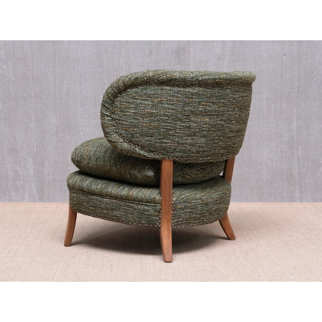 Vintage Lounge Chair in Green Pierre Frey Tweed and Beech by Otto Schulz, Sweden, 1940s For Sale - Image 9 of 17