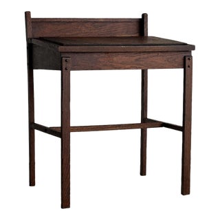 Antique 19th Century Oak Schoolhouse Writing Desk For Sale