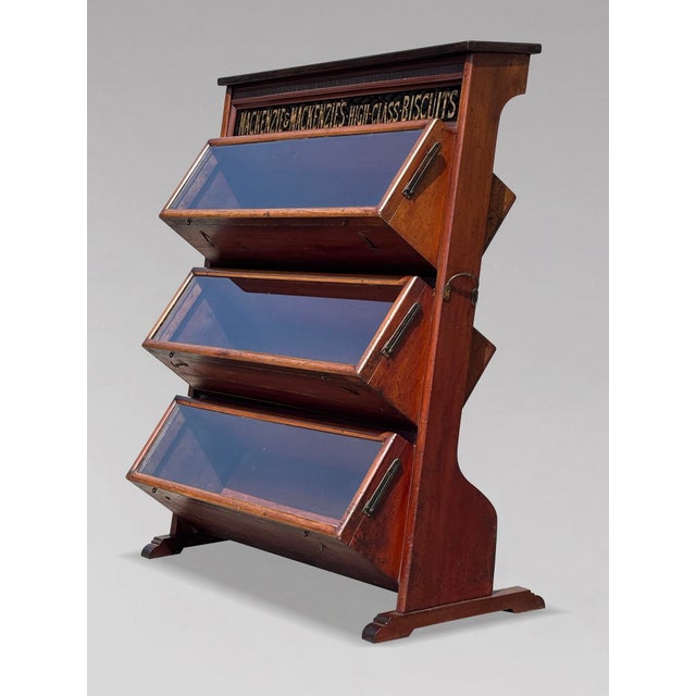 Antique Mackenzies Biscuits Display Cabinet in Mahogany, 1880 For Sale - Image 3 of 12
