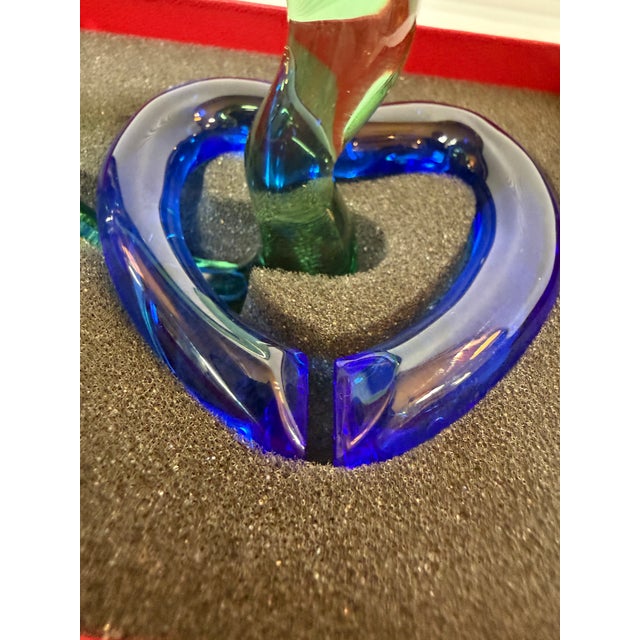 Glass Baccarat Linking Hearts + Box For Sale - Image 7 of 12
