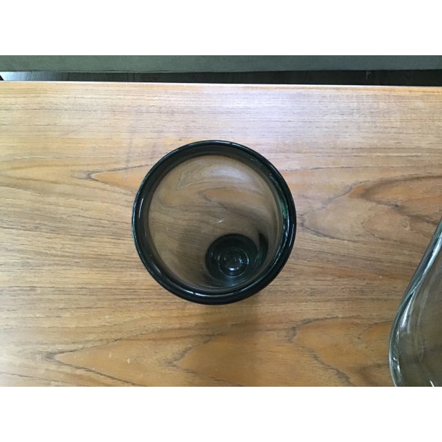 Mid-Century Modern 1960s Mid-Century Holmegaard Smoky Art Glass Bowl and Vase Designed by Per Lutken - 2 Pieces For Sale - Image 3 of 13