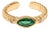 Emerald Teardrop Gemstone Adjustable Gold Ring, Size 4 For Sale