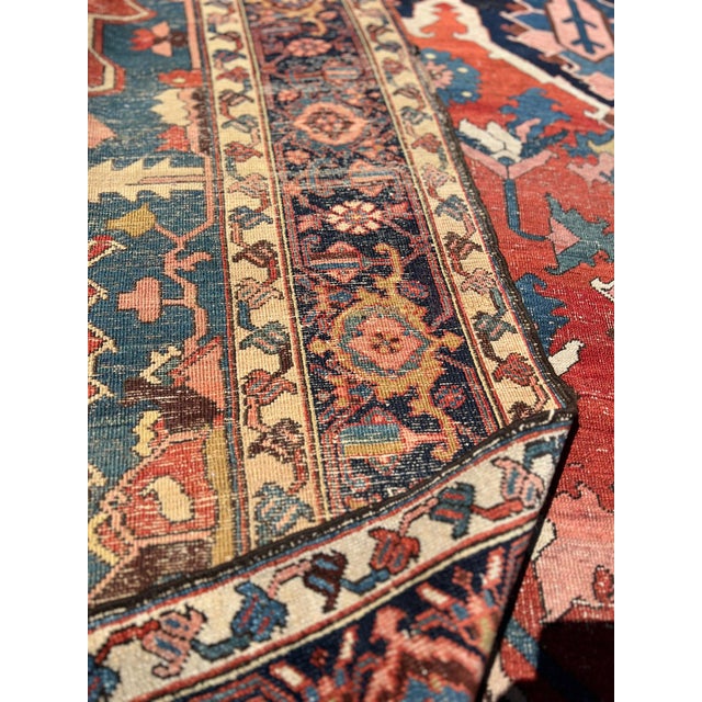 Tribal Antique Serapi Carpet For Sale - Image 3 of 6