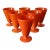 Set 6 Antique Anchor Hocking Fire King Rainbow Tangerine Footed Iced Tea Cups, 1940s For Sale