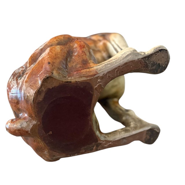 Plastic Large Mid-Century Hand Painted Cast Composite Boxer Dog Sculpture For Sale - Image 7 of 10